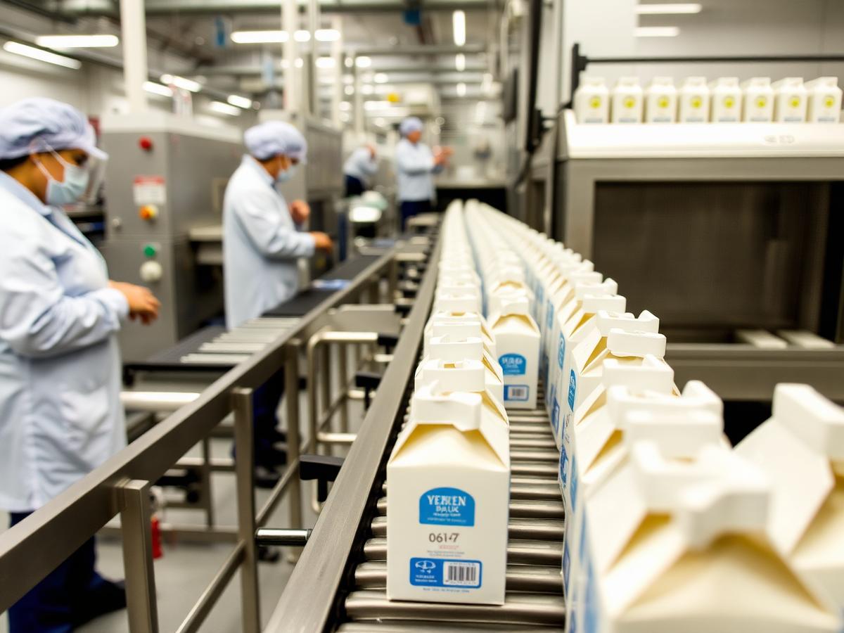 Milk carton packaging line